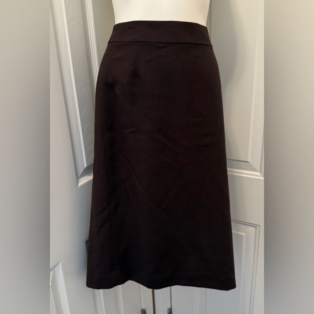 J. Crew Brown A-Line Midi Skirt for Work Sz 10